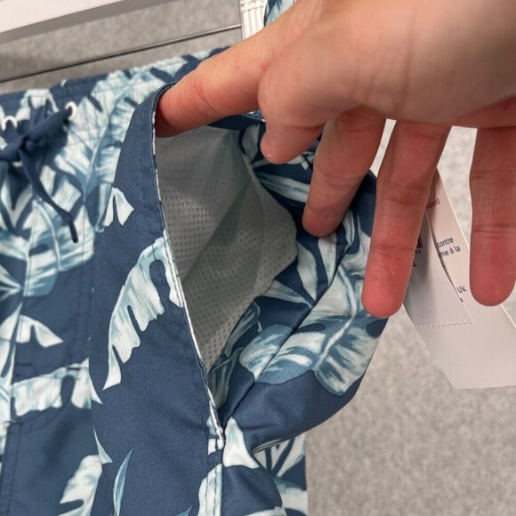 Old Navy Mens 7" Inseam Swim Trunks Size XL Blue Palm Island Lined Beach NEW - Picture 3 of 11